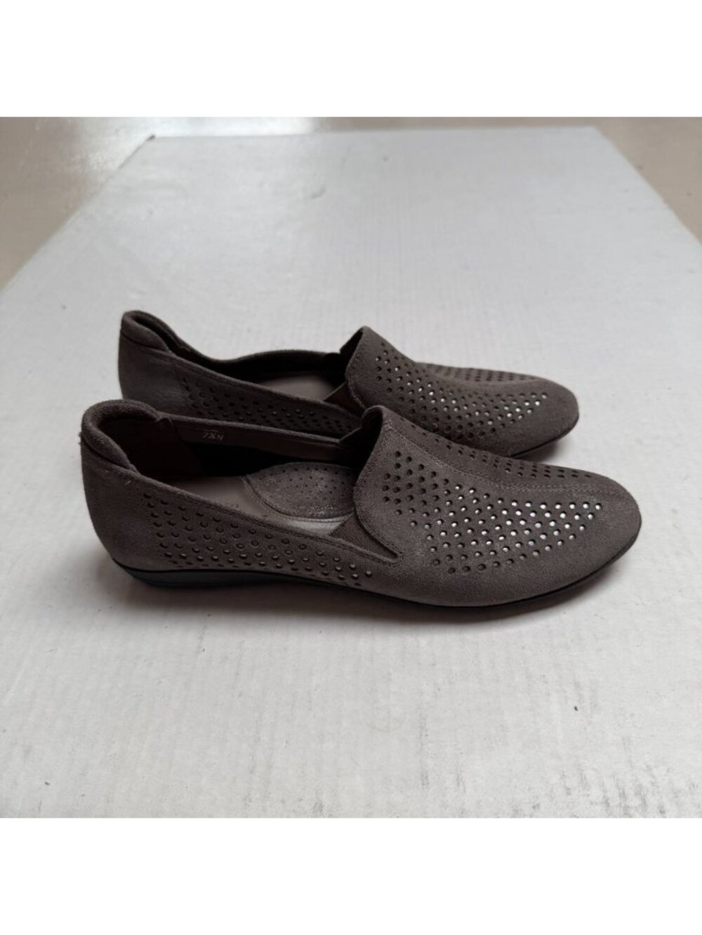 Sesto Meucci Gray Suede Leather Flats Oxford Loafers Made in Italy Size 7.5 N